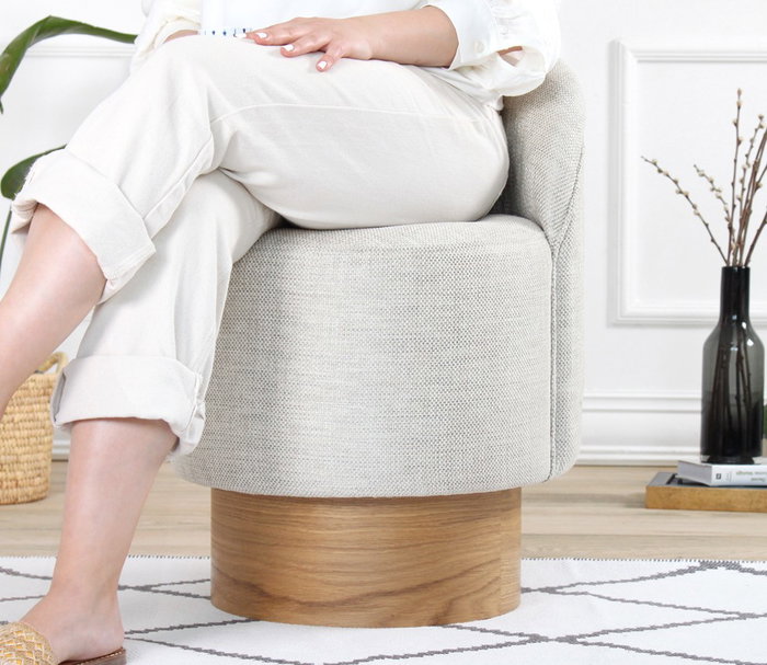 Atelier Del Sofa Barren Puf - Gris claro